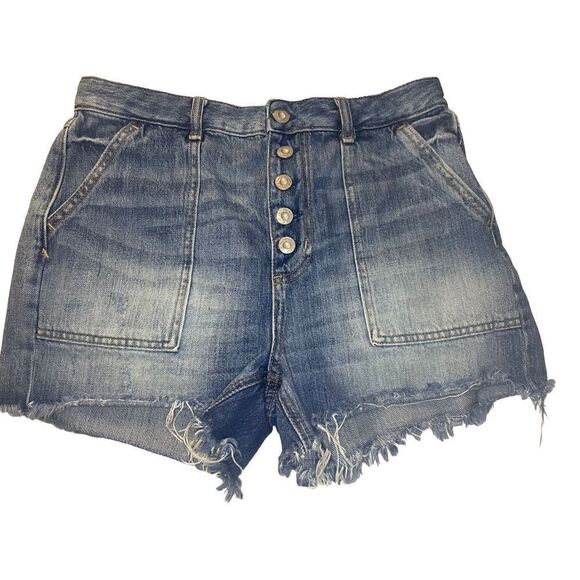We the Free button up high rise distressed hem shorts size 29 - Picture 1 of 7